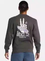 Quicksilver E Peace Out Crew Neck Sweatshirt Men's Large Charcoal Heather NWT