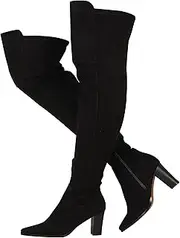 EQAUDES Over The Knee Boots For Women, Thigh High Boot, Fall Boots For Women 2024, Brown Suede Boot Block Heel Boot Women Pointed Toe Stretch Sexy Boots