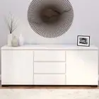 2 Door 3 Drawer Buffet Sideboard Storage Cabinet Kitchen Dining Room White