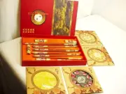 6 Pair Wood 9" Figural Chopsticks Rests Stand 4 Cloth 5" Coasters NIB NEW FrShp