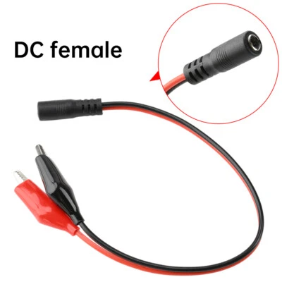 5.5x2.1mm DC Power Plug Male Connector to Dual Alligator Clip Cable Cord 30cm