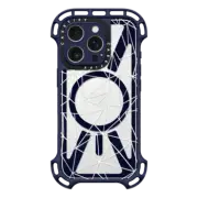 iPhone 16 Pro Ultra Bounce Case MagSafe Compatible Abstraction Outline White Transparent