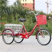 20 Inch Adult Tricycle 3 Wheel Bike with Large Basket Trike Cruise for Recreation Shopping Picnics Exercise Men's Women's Tricycle, Tricycle