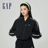 在飛比找蝦皮商城優惠-Gap 女裝 Logo立領短版外套-黑色(872713)