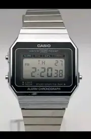 Casio Digital Watch 3472/3479 A700W Vintage Silver Metal Band New with Manual