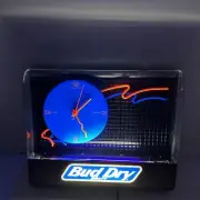 NOS VINTAGE 1990’s BUD DRY DRAFT BAR CLOCK BLACK LIGHT BOARD COMBO NEW!