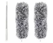Telescopic Duster Washable Microfiber Duster With Extendable Stainless Steel Handle Up To 95 Inch Duster For Dust Cobweb Ceiling Cars