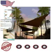 95% UV Block Brown Triangle Shade Sail 10' x 10' - Durable & Stylish Protection