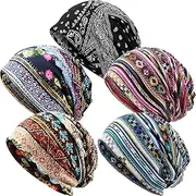 [SATINIOR] 5 Pieces Women's Slouchy Beanie Hat Baggy Skull Sleep Cap Turban Headwear