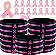 Breast Cancer Awareness Bulk Items Accessories Breast Cancer Awareness Bracelets Breast Cancer Awareness Pins Pink Ribbon Wristband Fundraiser Gifts Breast Cancer Party Favor