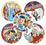 25 Pinocchio Classic Stickers, Assorted 2.5" x 2.5" each