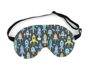 Boys Space Ship and Rocket ADJUSTABLE Sleep Eye Mask - Kids and Adults Size