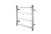 AQUAPERLA 4-Bar Electric Heated Towel Rack - Square Bars - Chrome (W500mm x H520mm)