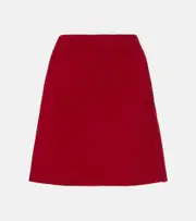 ['S Max Mara] 'S Max Mara Aida virgin wool miniskirt UK 16 red