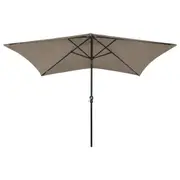 Garden Parasol with LED Lights Outdoor Patio Umbrella 2x3m Sunshade Canopy Taupe