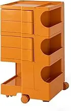 ArtissIn Storage Trolley Bedside Table 5 Tier Drawers Cart Boby Replica Orange, Easily Moveable with 4 Caster Wheels