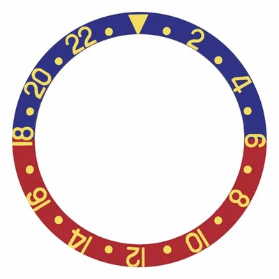 Bezel Insert For Rolex GMT Master II 16713, 16718 Blue Red Gold Font