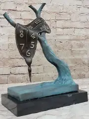 Abstract Modern Art Melting Clock Bronze Sculpture by Salvador Dali Bronze Deal