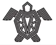 Stylized Sea Turtle Sticker 6” x 5” BLACK