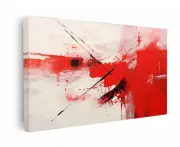 Red Contemporary Framed Art Canvas print Art Stretched