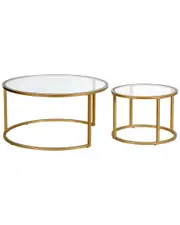 Abraham + Ivy Watson Brass Finish Nesting Coffee Table Set