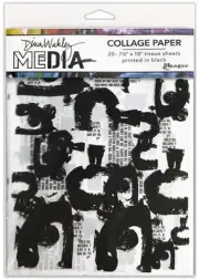 Dina Wakley Media Collage Tissue Paper 7.5"X10" 20/Pkg-Painted Marks - MDA77879
