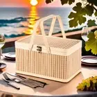 Natural Bamboo Basket Chinese Style Bread Storage Basket Shopping