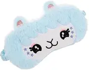 WRITWAA Fluffy Bunny Eye Mask for Adults Cute Plush Sleep Mask for Travel Napping Nighttime Light Blocking Plush Cover for Boys