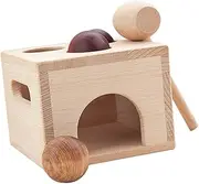 HEALSOPTHY 1Set Wooden Hammer Beat Montessori Ball Game for Early Educational for Hand Coordination Safe and Design Birthday Present