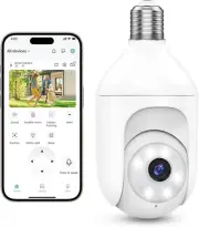 Light Bulb Security Cameras Wireless Outdoor Indoor 2.4Ghz Wifi Cameras for Home