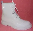 NIB DR. MARTENS 1460 Air Wair Women's White Patent Leather Combat Boots 9 M
