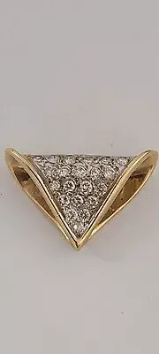 Vintage Antique Diamond Pendent Slide 14k Yellow Gold 1 carat Diamond G Color VS