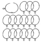 2 Inch Inner Dia Curtain Rod Rings with Eyelets, 16 Pcs, Dark Silver Color