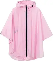 [SaphiRose] Lightweight Kids Rain Poncho Waterproof Jacket Zipper Up Rain Coat