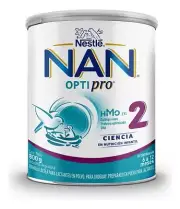 Nestle – Leche de fórmula en polvo sinTACC Nan Optipro 2 en lata de 800g X 2 UNI