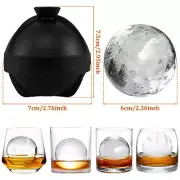 3Pcs Ice Ball Molds with Built-in Funnel Large Round Ice Cube Molds Easy njthD