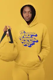 Sigma Gamma Rho Sorority Gold Long Sleeve Pullover Hoodie 1922 Pretty Poodle