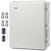 VEVOR Outdoor Electrical Junction Box, 530 x 430 x 200 mm, ABS Plastic Electrical Enclosure Box with Hinged Cover Stainless Steel Latch, IP67 Dustproo