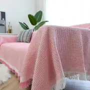 Sofa Cover Blanket Woven Towel for Living Room Furniture Decor Tapestry Couch Cover pink 90x150cm