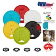 Mason Jar Drink Lids with Large Opening - 6 Eco-Friendly Lids for Regular Mouth