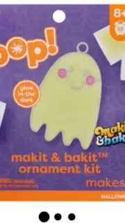 HALLOWEEN GHOST MAKE IT & BAKE IT ORNAMENT KIT STAINED GLASS BY POP NEW