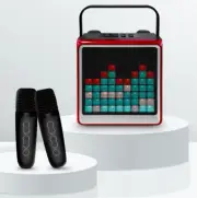 bluetooth karaoke wireless speaker with two microphones