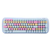 Candy BT Mixed Color Wireless Keyboard 100 Keys Circular Keycap - blue
