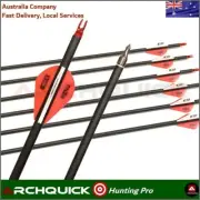 6 X 31" PURE CARBON ARROWS FOR COMPOUND OR RECURVE BOW TARGET ARCHERY