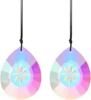 3 Inch 2PCS Crystal Suncatchers Window Crystals Suncatcher Decorating Crystal Pr