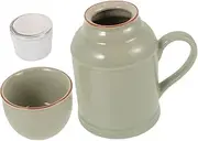 KOCKSHION 1 Set Kungfu Teapot Ergonomic Portable Ceramic Teaware for Office Home Includes Water Pot and Cup for Flower Tea Elegant Design for Tea