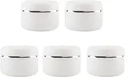 FRCOLOR Pack of 5 Refillable Cream Containers Toothpaste Liquid Travel Bottles for Creams Cream Bottles Travel Bottles for Cosmetics Travel Container for Creams White