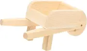 HONITANO Wooden Miniature Wheelbarrow Model Desktop Micro Landscape Decor Mini Cart for Boys and Girls