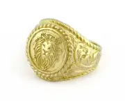 Lion Ring Raw Brass (9US - 12US inner size Adjustable ) 3048