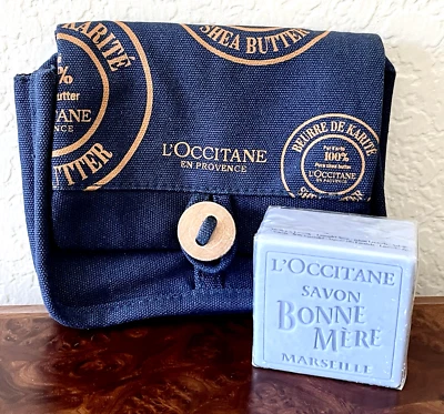 L'Occitane Lavender Savon Bonne Mere 3.5oz Bar Soap NEW Sealed & Pouch Bag